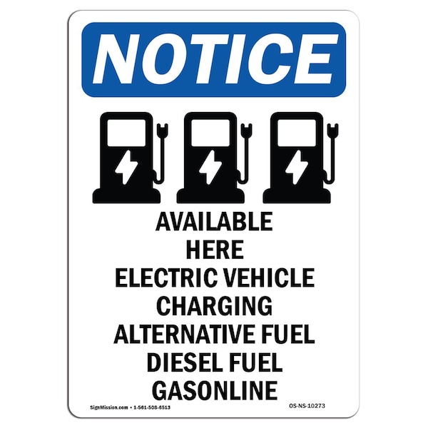 Safety Sign, OSHA Notice, 24" Height, Aluminum, Available Here Electric Sign With Symbol, Portrait